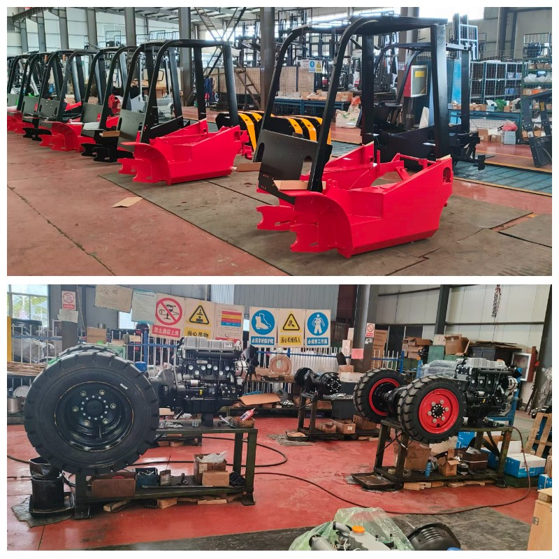 небольшой электрический вилочный погрузчик